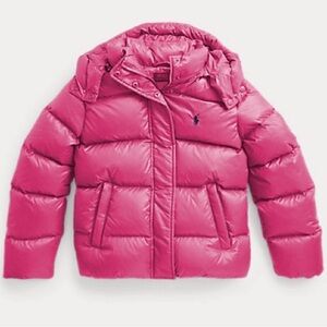 Polo by Ralph Lauren Girls Pink Puffer Jacket with Hood